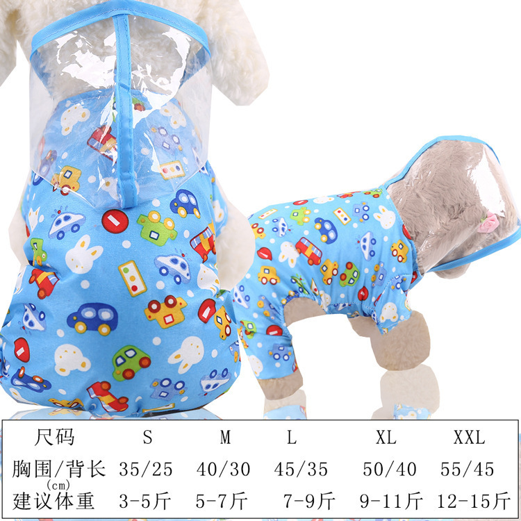 Impermeable de cuatro patas - coche de juguete azul