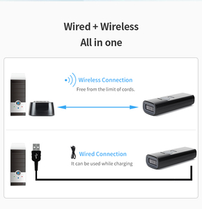 Mini escáner de código QR portátil Mini escáner de código de barras 2,4g inalámbrico Bluetooth Compatible USB 1D 2D escáner de código de barras - Product Image 4