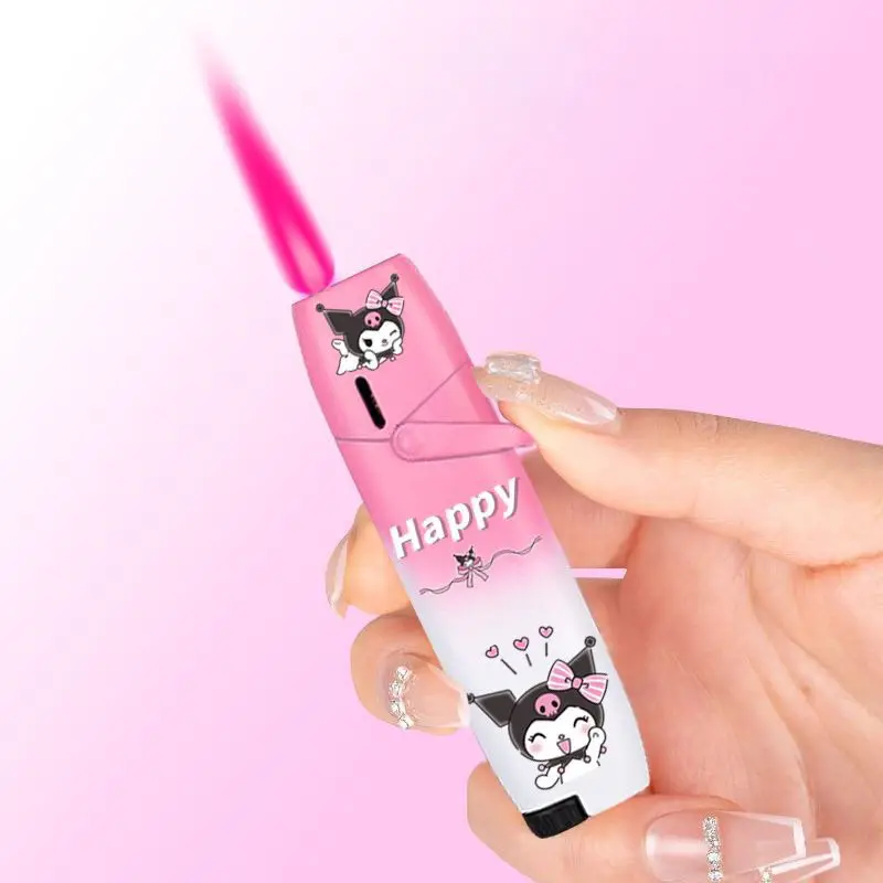 Kawaii kartun My Melody sanrio kuromi pink flame torch lighter