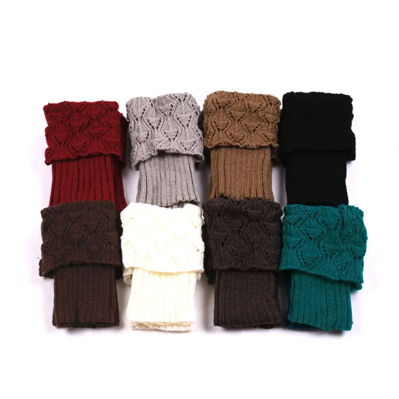 Chaussettes chaudes d'hiver pour femmes, bottes tricotées au Crochet