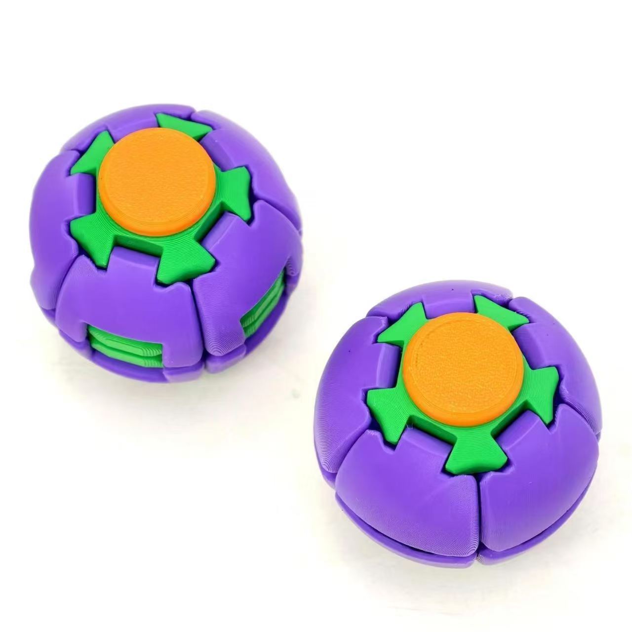 Boule spirale anti-stress violet-vert
