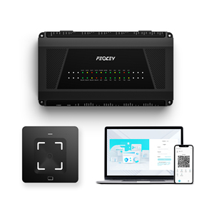 Feocey FCC4904 TCP/IP rete quattro porte sistema di controllo del pannello di accesso da PC di controllo con RFID Card e serratura elettromagnetica