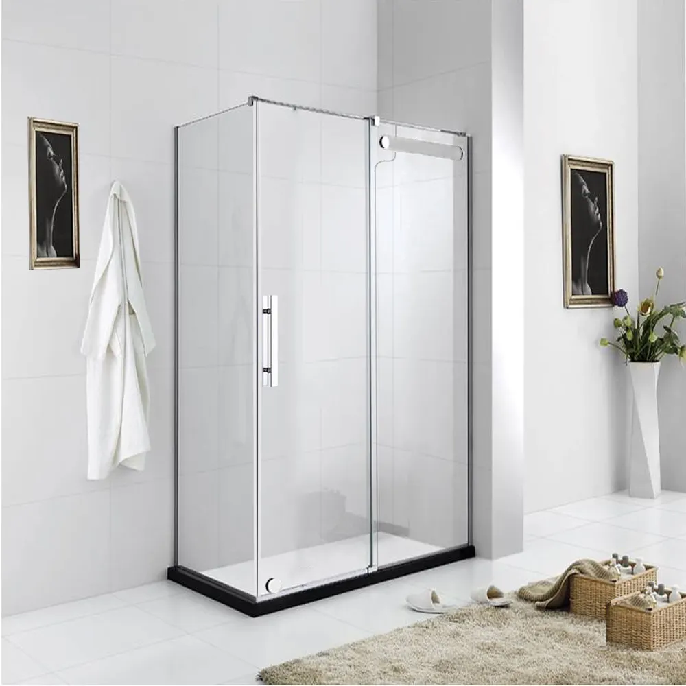 Dubái-cabina de ducha corredera esmerilada sin marco para 2 personas, Panel de ducha de vidrio fijo, estilo japonés