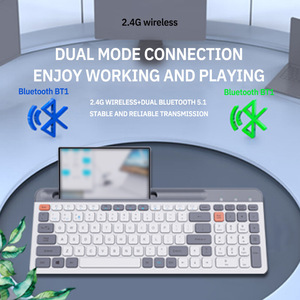 Teclado Azerty inalámbrico QWERTY turco personalizado multi-dispositivos tableta Bluetooth alcanzable 2,4g teclado Bluetooth inalámbrico USB