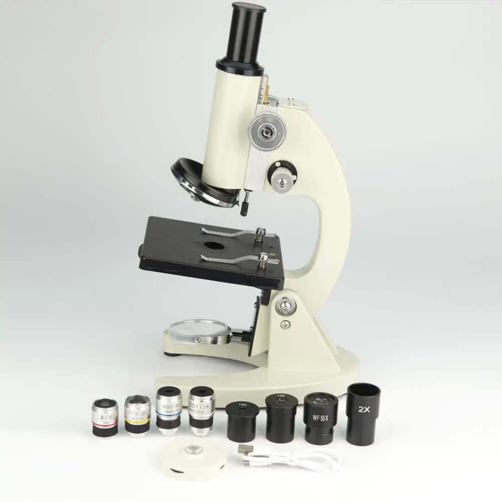 Microscopio biológico Binocular de alta magnificación para fotografía, microbio de espermas universitario, HD, 40-10000X