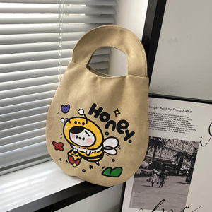 Japonés lindo Instagram Popular señora estilo lienzo bolso algodón estudiante compras Tutorial bolsa con logotipo personalizado - Product Image 6