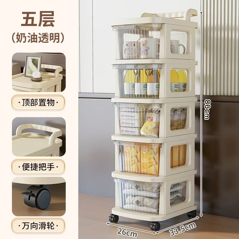Five layers of transparent cream (with casters)
