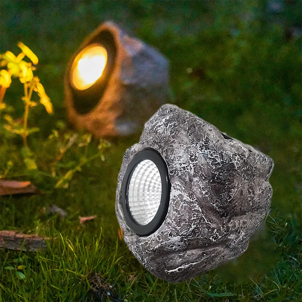 옥외 방수 LED 바위 빛 지상 보도 조경 야드 안뜰 장식을 위한 태양 돌 빛 옥외 태양 빛