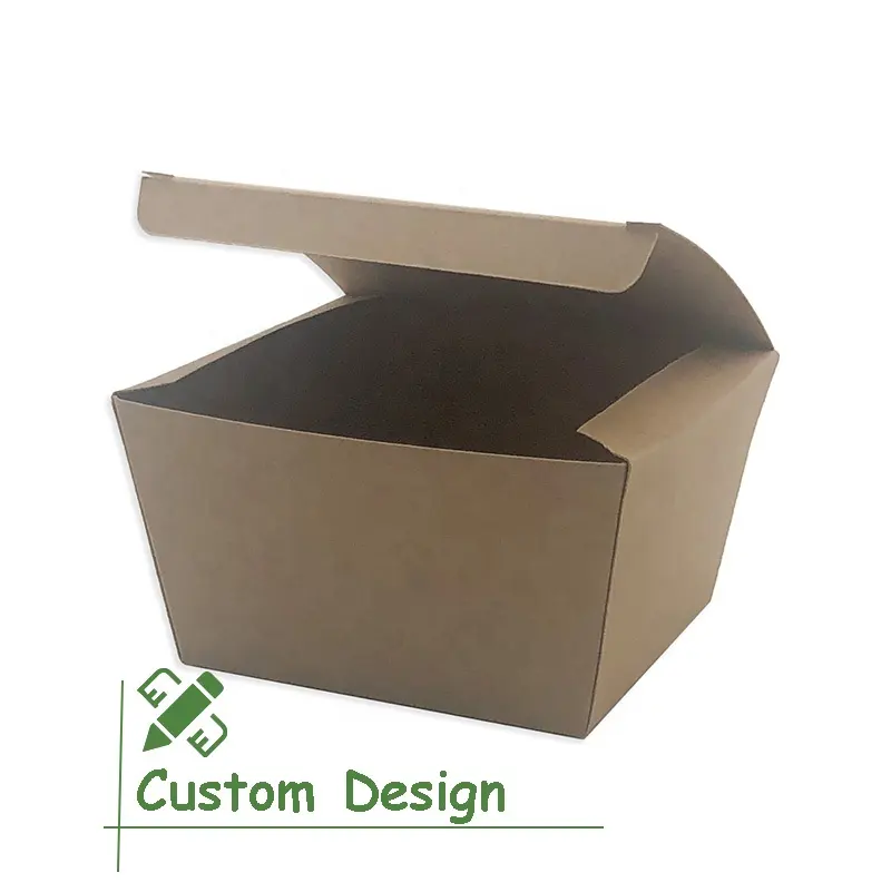 Caixa de papel de impressão de logotipo personalizada, caixa de papel quadrada fritar caixas de galinha