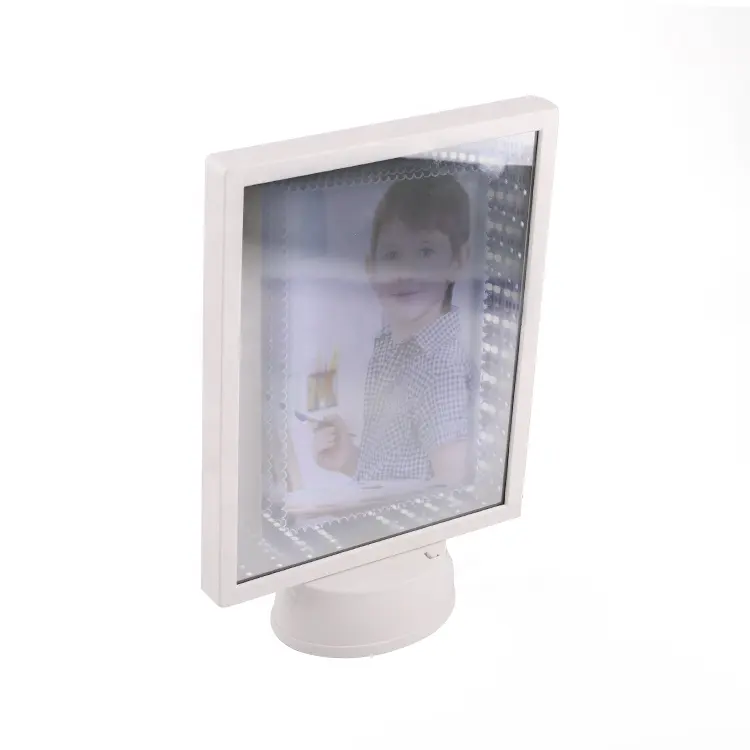 Venda por atacado barato branco abs quadrado sombra caixa led retroiluminado foto moldura