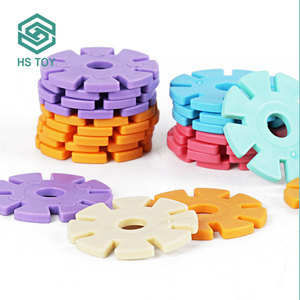 HS玩具80 pcs教育联锁塑料3D雪花建筑散装玩具雪块 - Product Image 5