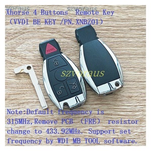 กุญแจรถคุณภาพสูง xhorse XNBZ01สมาร์ทคีย์ VDI BE Key Pro เปลือกรีโมท4ปุ่มเหมาะสำหรับ Mercedes Benz