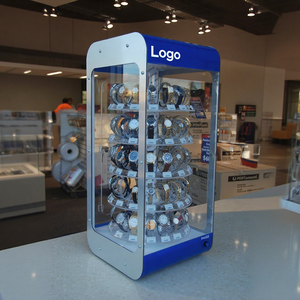 Bán lẻ xoay Acrylic Cổ tay đồng hồ hiển thị tủ tùy chỉnh xoay đồng hồ hiển thị trường Hợp giới thiệu với ánh sáng - Product Image 1