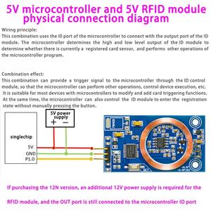 IDカード学習モジュールRFIDリーダーIOポート125K RFマイクロコントローラー制御アクセス制御カードスワイプ変更RFID 2 - Product Image 4
