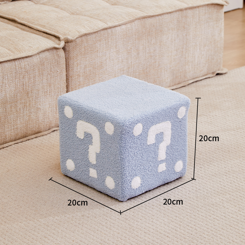 Question mark stool - light blue trumpet