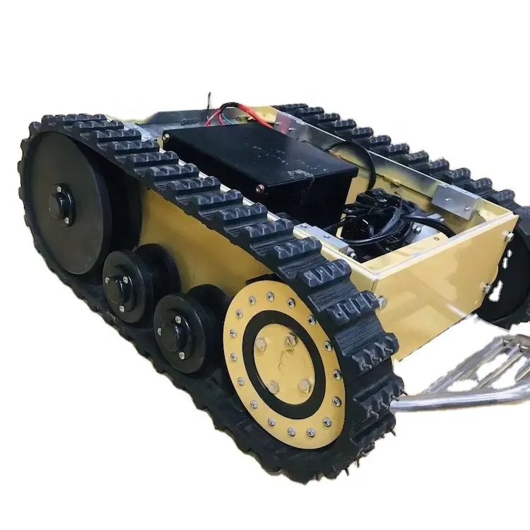 Rubber tracked chassis Small rubber track wheeled robot rubber track undercarriage platform