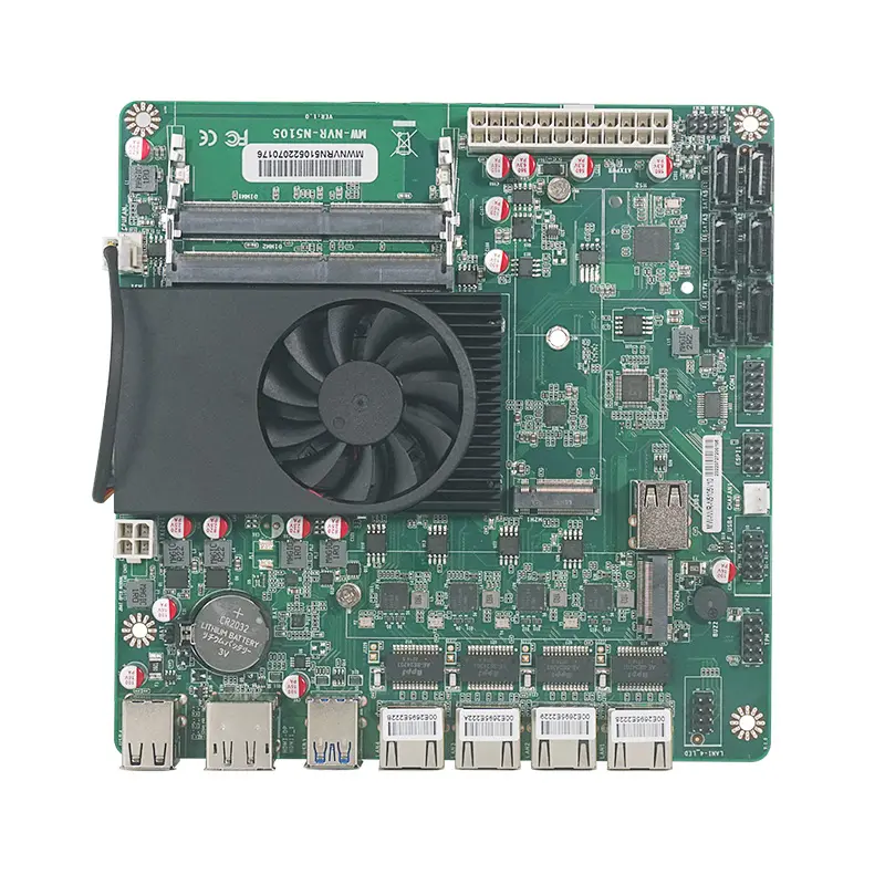 E Celeron N5105 Industrial Motherboard NAS 4 Núcleos 4 Threads Processador de Baixa Energia 4x2.5G i225/i226 Rede M.2 Slot 6xSATA DP HD