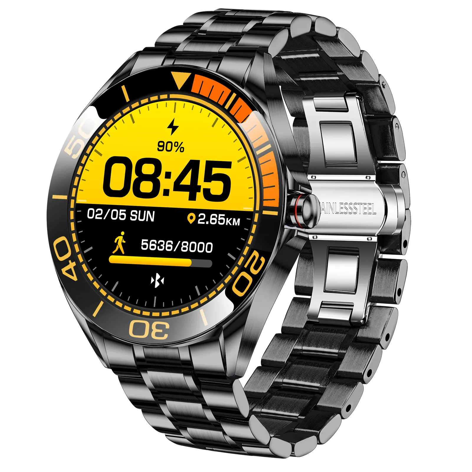 LIGE New Luxury Steel Touch Smartwatch Herren Wasserdichte Sport Fitness Uhr Mann für Android iOS Online Smartwatch
