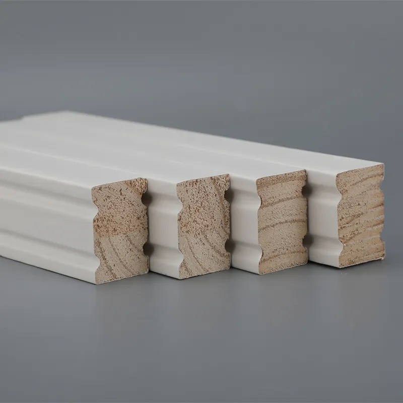Harga pabrik Dekorasi putih dicat garis cetakan kayu bingkai pintu kayu