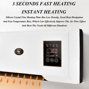 2 in 1 condizionatore d'aria di riscaldamento di raffreddamento 1800W per tutta la stagione riscaldatore Mini aria ventilatore elettrico a parete con e telecomando - Product Image 4
