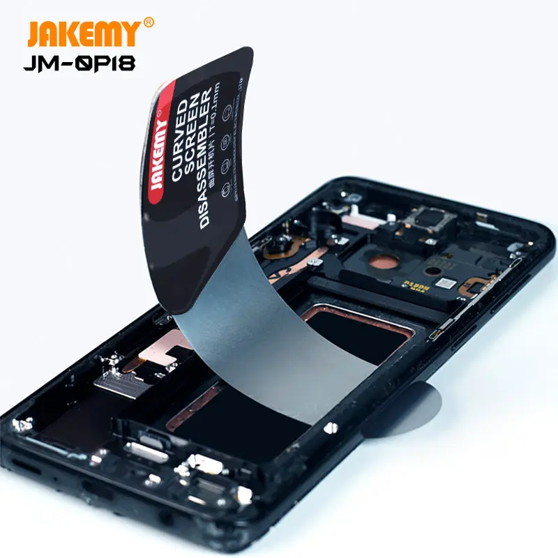 JAKEMY OP18 Hoja de desmontaje de pantalla curva Herramienta de desmontaje seguro de 0,1mm para teléfono móvil de pantalla curva