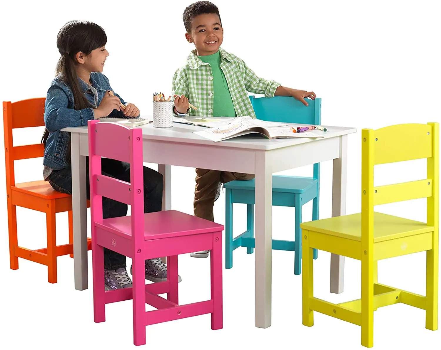 BSCI sertifikası sert katı ahşap anaokulu çocuk gibi çocuk mobilya masa sandalye ile set