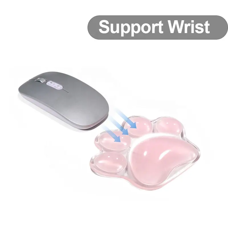 Tapete de silicone para mouse, tapete macio de silicone para mouse e gato, acessório transparente para descanso de pulso, ideal para magia