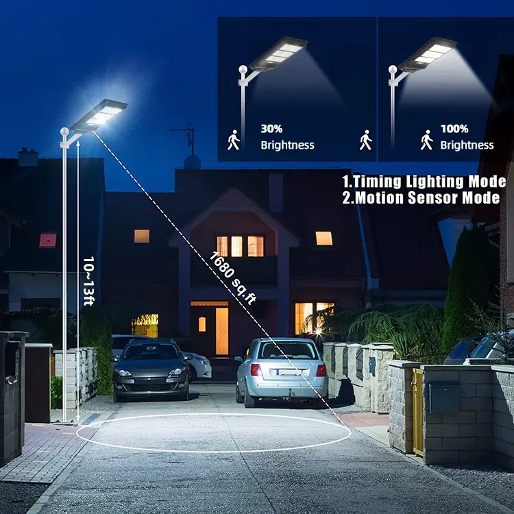 IP65 Classificado Outdoor Solar Street Lights Iluminação LED durável com certificação CE ROSH para soluções duradouras