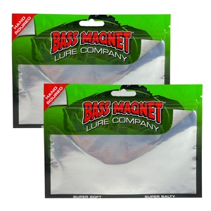 Custom Fish Lure Reiß verschluss Wieder versch ließbarer 3-seitiger Verschluss beutel Angelhaken <span class=keywords><strong>Tackle</strong></span> Bait Swimbait Weiche Plastik verpackungs tasche Clear Window - Product Image 1