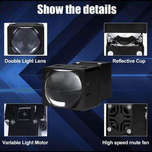 Ly kép làm mát đồng 1.5 inch P15 12V 6000K vuông chiếu với ánh sáng laser Xe ma trận mô-đun <span class=keywords><strong>Mini</strong></span> bi LED ống kính máy chiếu - Product Image 4