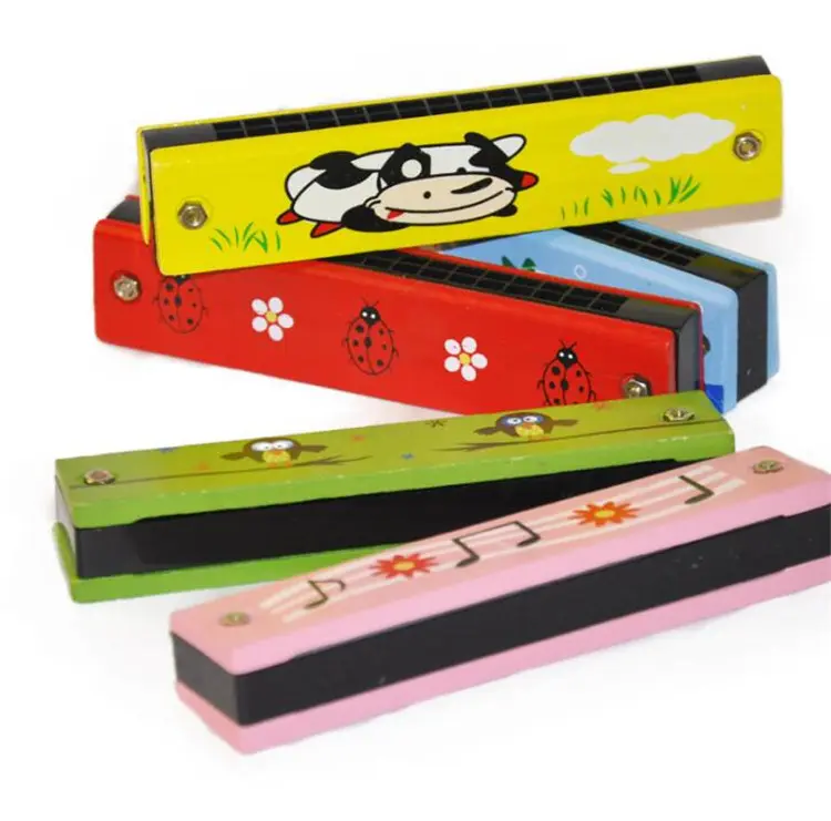 Hot selling musical instrument toys wholesale wooden easttop chromatic harmonica for kids