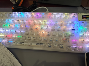 Teclado mecánico inalámbrico RGB AULA F98Pro transparente 2,4 G/BT5.0/con cable Pantalla OLED intercambiable en caliente con tec - Product Image 4