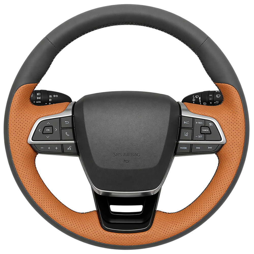 Gray & Orange Microfiber Leather