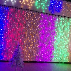 3x3m 300 8 modos cadena guirnalda decorativa Luces Cortinas De Navidad ventana impermeable Hada LED cortina Luz de cadena - Product Image 6