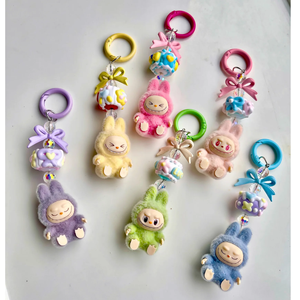 חג המולד labubu kawaii חלקיקים שקית טלפון סלולארי שרשרת קסם מפתחות חג המולד lubu keycher