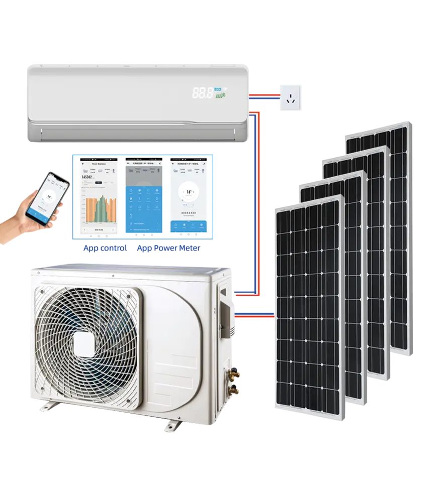 Aire acondicionado de energía solar para el hogar, aire acondicionado portátil con división, gree/midea/tcl/chigo/aux, precio al por mayor