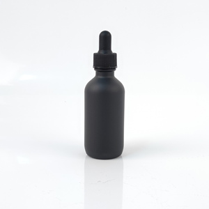 1oz <strong>2</strong> oz 4 oz Matte Black Frosted Essential Oil <strong>Glass</strong> Round Pipette Dropper Bottles with Dropper 60ml 120ml Boston Bottle - Product Image 3