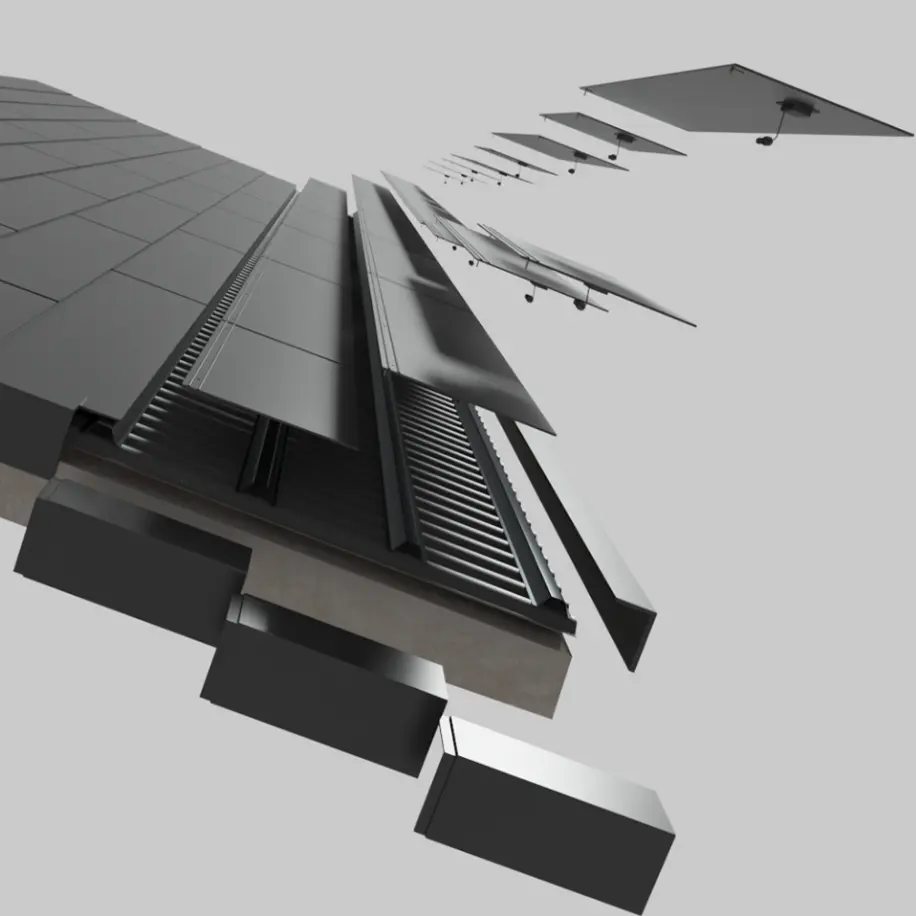 بلاط سقف شمسي Intenergy مخصص نوع 54 واط ألواح شمسية لبناء BIPV نظام طاقة شمسية كهروضوئية متكامل