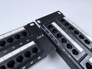 Precio de fábrica CAT6 RJ45 UTP Rack de 19 pulgadas 2U Panel de conexión de red 48 puertos con 110 conectores IDC perforados - Product Image 5