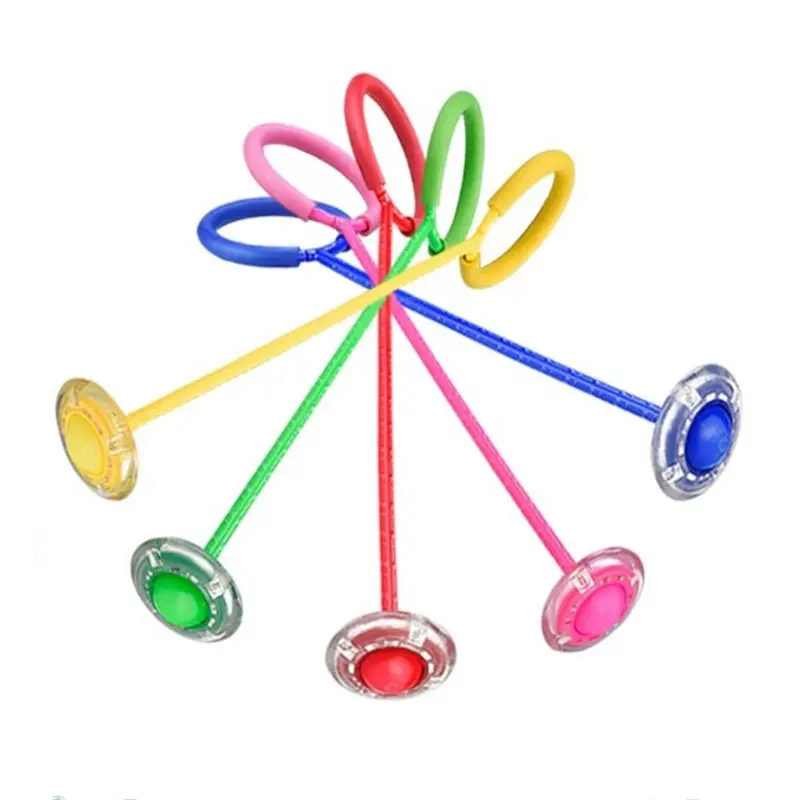 fashion stretch ankle rotating rings sports led flash kids foot skip jumping jump ball outdoor toy