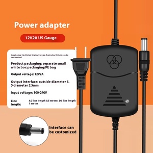 Adaptador de cable doble de 24W, salida de 12V para cámara de vigilancia, tira de luz LED, ventilador de Motor, material de PC ABS, adaptador de corriente de salida múltiple - Product Image 6