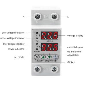 2P 63A Adjustable <strong>Voltage</strong> Protector <strong>Circuit</strong> Over Under <strong>Voltage</strong> Protector Relay Device Surge Protector - Product Image 4