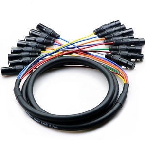 Cable de señal de Audio multicanal, conector XLR macho y hembra de 8 vías para luz de escenario, sonido y señal, par de enchufes