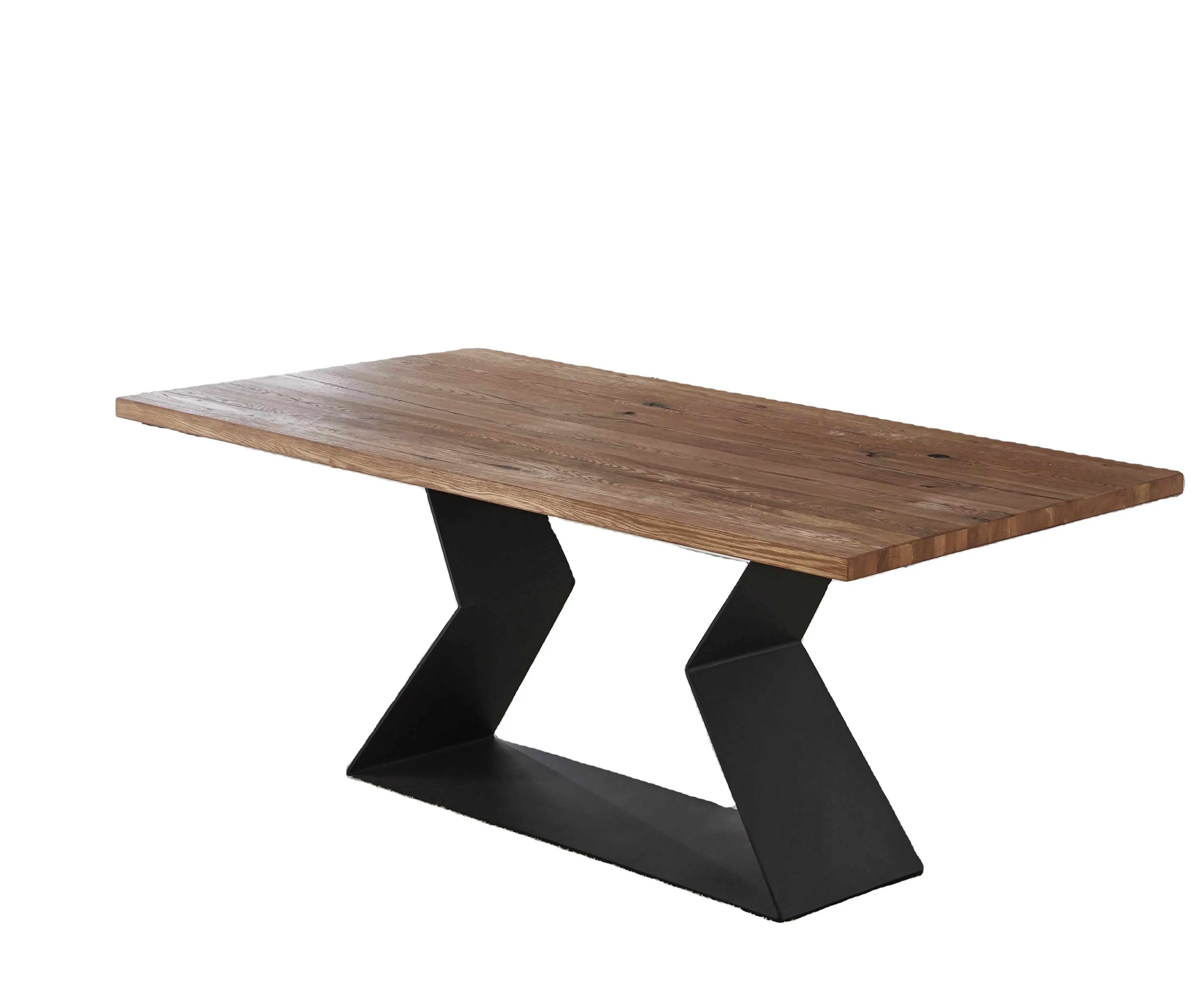 Base da tavolo in ferro tavoli da pranzo in MDF in legno impiallacciato noce
