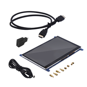7,0-Zoll-HDMI-Monitor 1024x600 Pixel HD-LCD-Himbeer-Pi-Bildschirm mit Treiber-PCB-Match-Halter für Raspberry Pi 4 & Pi 3 B.