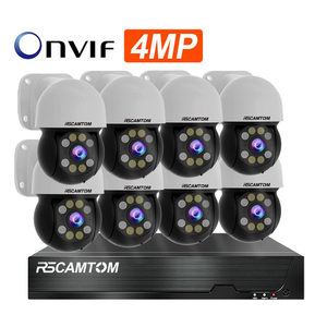Rscamtom 8CH Outdoor Ptz <span class=keywords><strong>IP</strong></span>-Kamera Poe 4MP UHD Smart AI Bewegungs erkennung CCTV-Kamerasystem