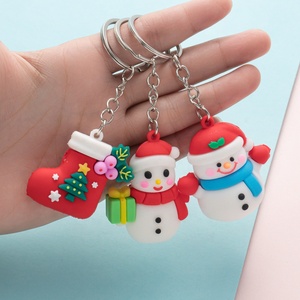 Sevimli noel ağacı ve noel baba Metal anahtarlık kolye küçük peluş oyuncak anahtar kullanım ve hediye vermek için - Product Image 3