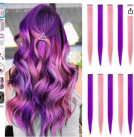 10 pcs-pink and purple