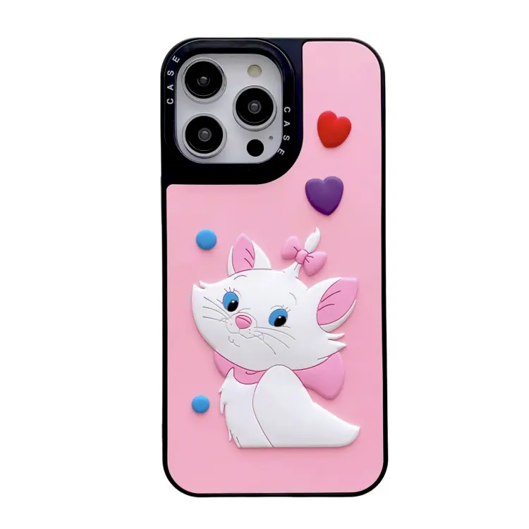 Venta al por mayor lindo 3D Animal oso Fairy Tail silicona decorar 3D caja del teléfono celular