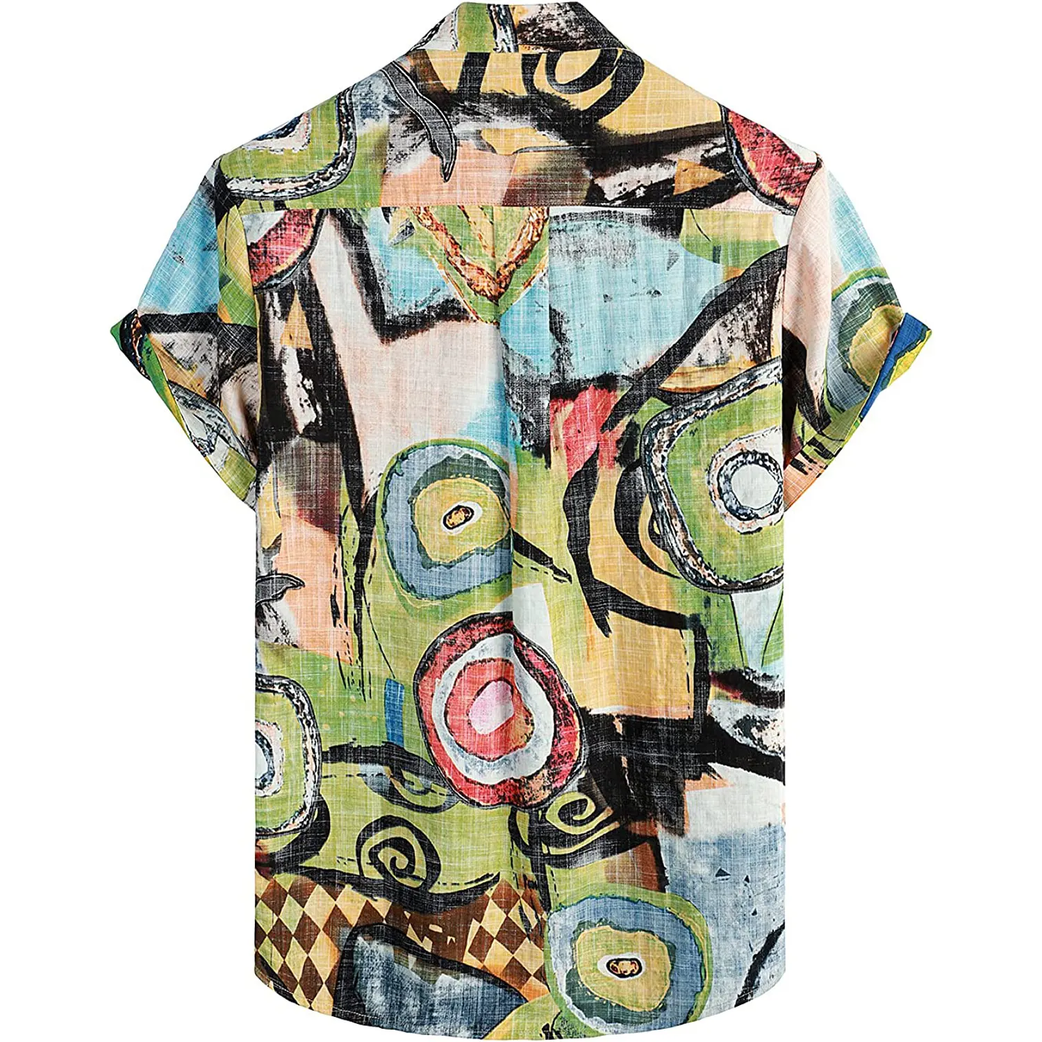 Мужская гавайская рубашка с коротким рукавом, винтажная рубашка с принтом Aloha для пляжного отдыха
